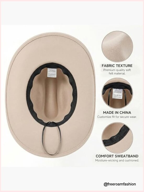 Shapeable Wide Brim Cowboy Hat with Dual Interchangeable Hat Bands main image 4